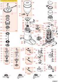 DOSIERMAHLWERK K6 BARISTA PROFESSIONAL Explosionszeichnung