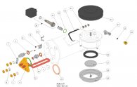 GS3 Heizung Kaffeeboiler - Siebträgerdichtung Explosionszeichnung