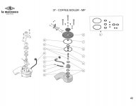Linea FB70 Brühgruppe MP Dichtungen Explosionszeichnung